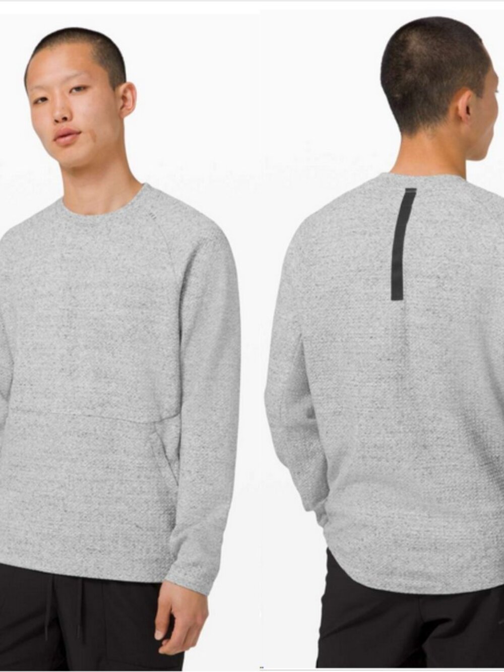 Men's Lululemon At Ease Textured Long-Sleeve Crew Shirt-Size: S (LM3COXS)